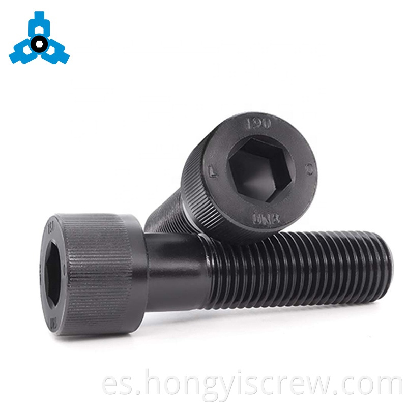 Tornillos de tapa de acero de aleación de encabezado hexadecimal DIN912 soporte de stock de oem negro